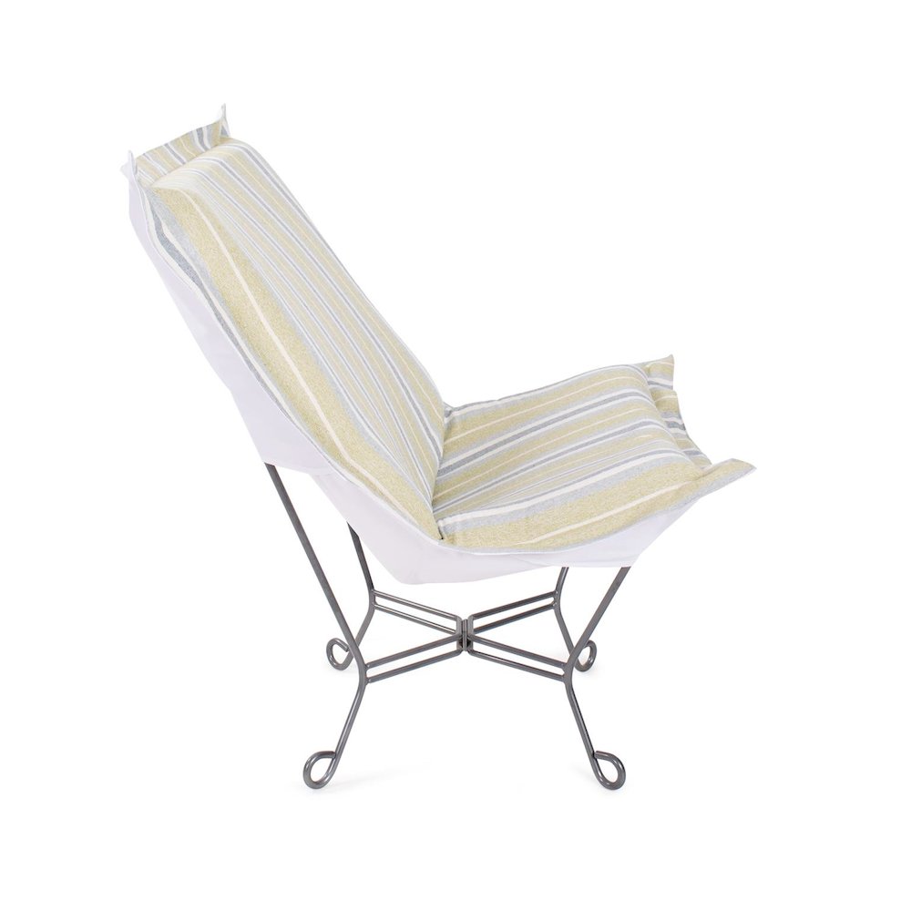 Indoor/Outdoor Puff Scroll Chair Dune Moss. Picture 4