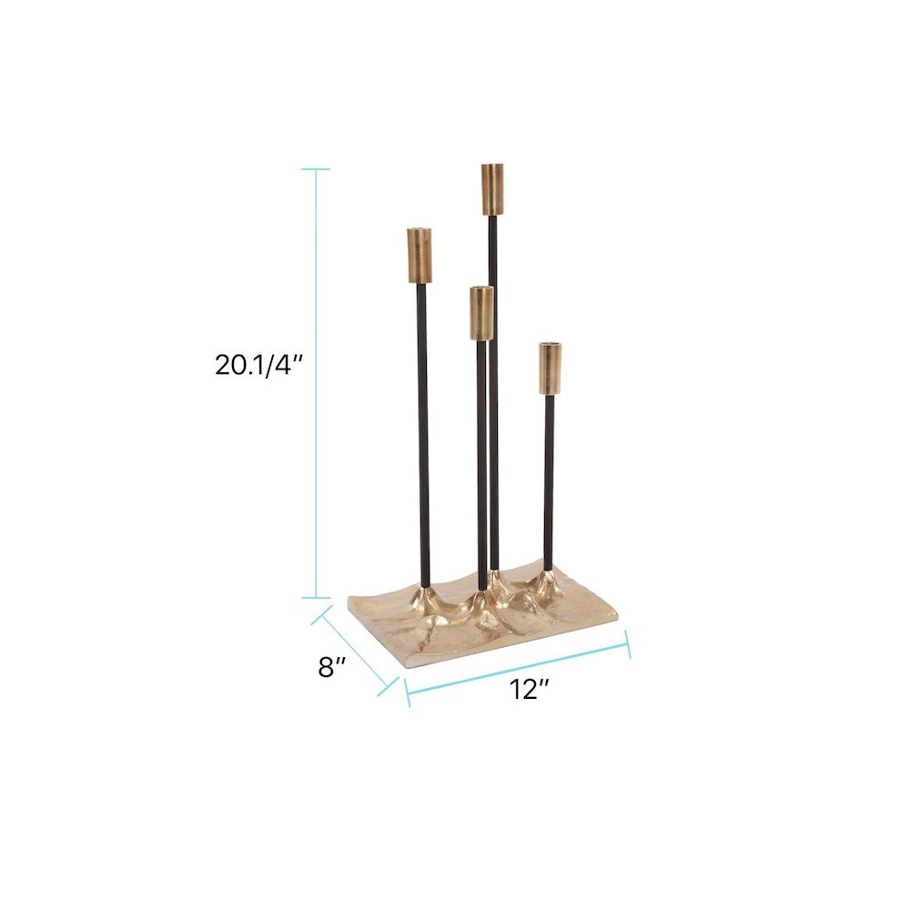 Modern Gold Aluminum Candelabra. Picture 9