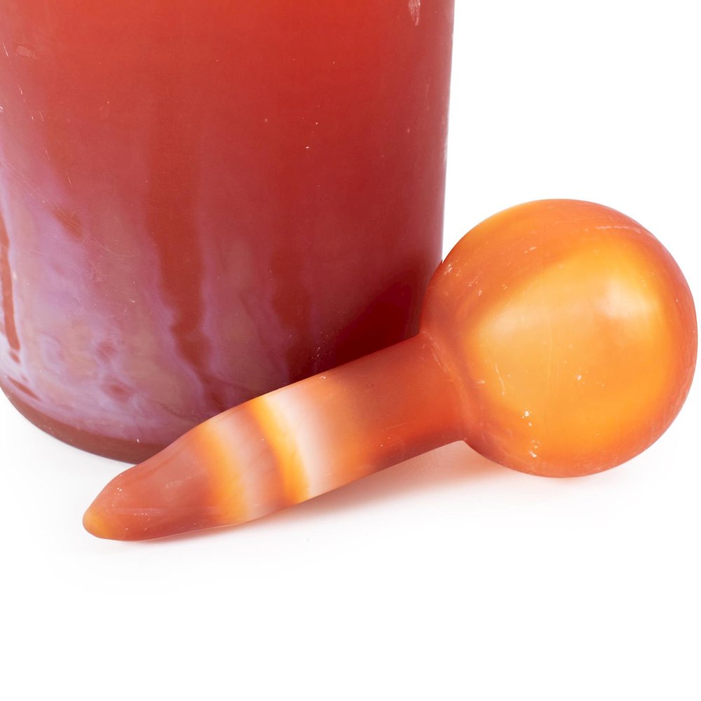 Mercer Glass Capped Bottle in Tangerine- Tall. Picture 2