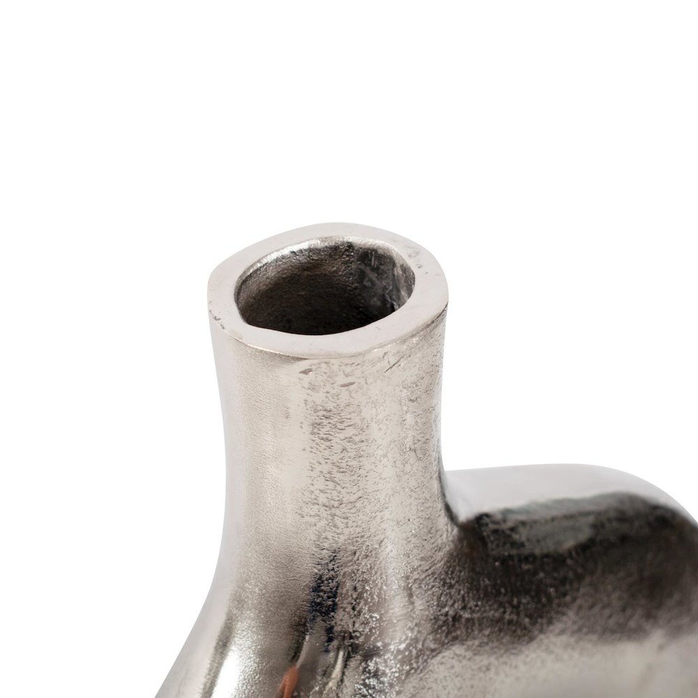 Shirin- Polished Silver Reverse Vase in Cast Aluminum- Tall. Picture 7