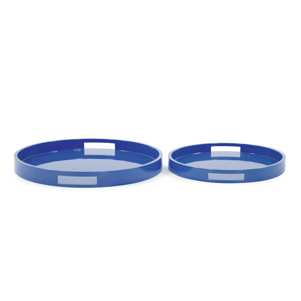 Saint Tropez Round Tray Set of 2 - Classic Navy. Picture 4