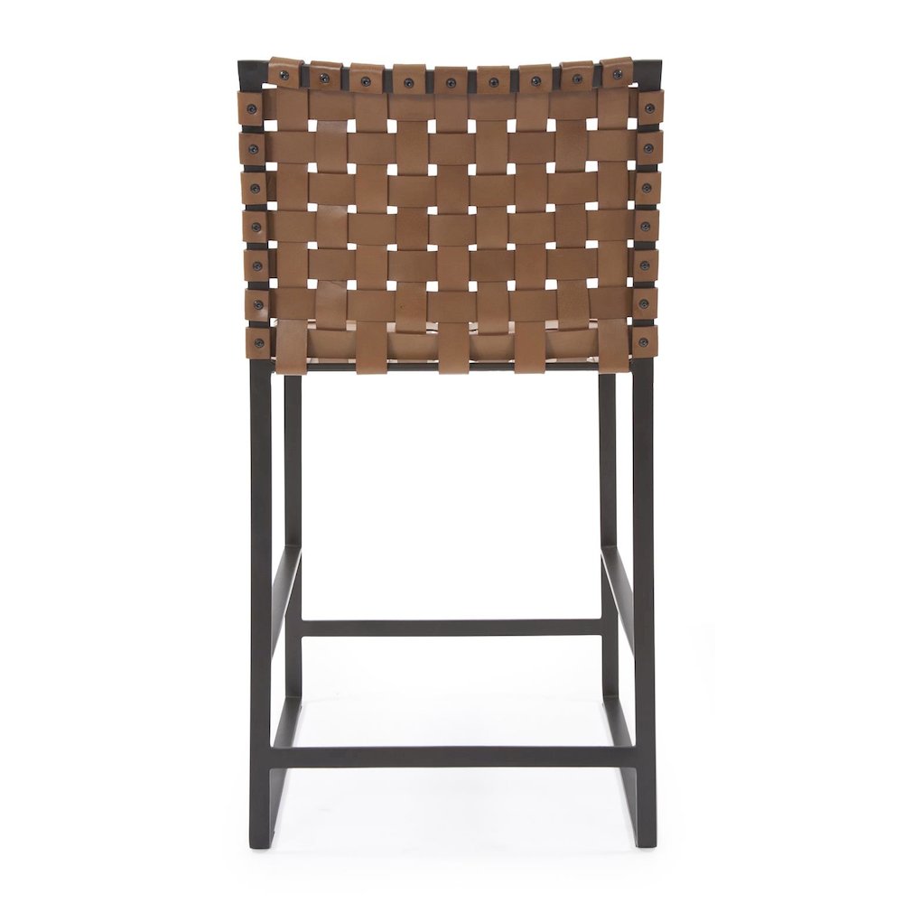 Irving Woven Leather Counter Stool. Picture 5