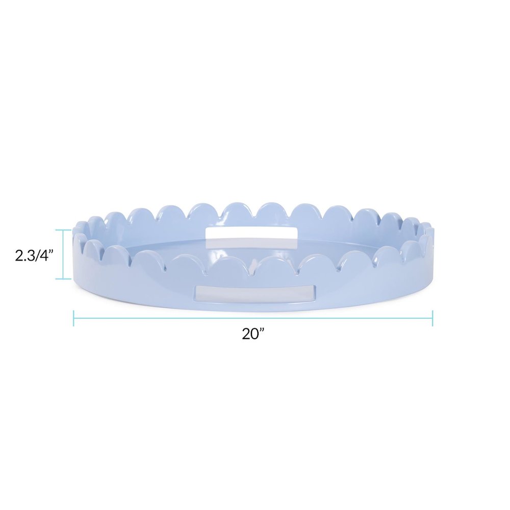 Round Scalloped Riviera Tray - Baby Blue. Picture 7