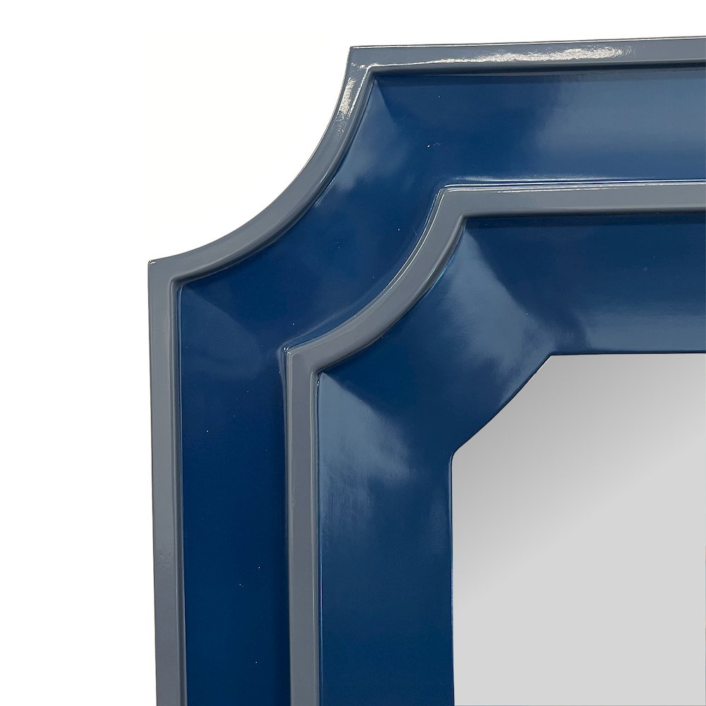 Ethan Scalloped Mirror Navy. Picture 7