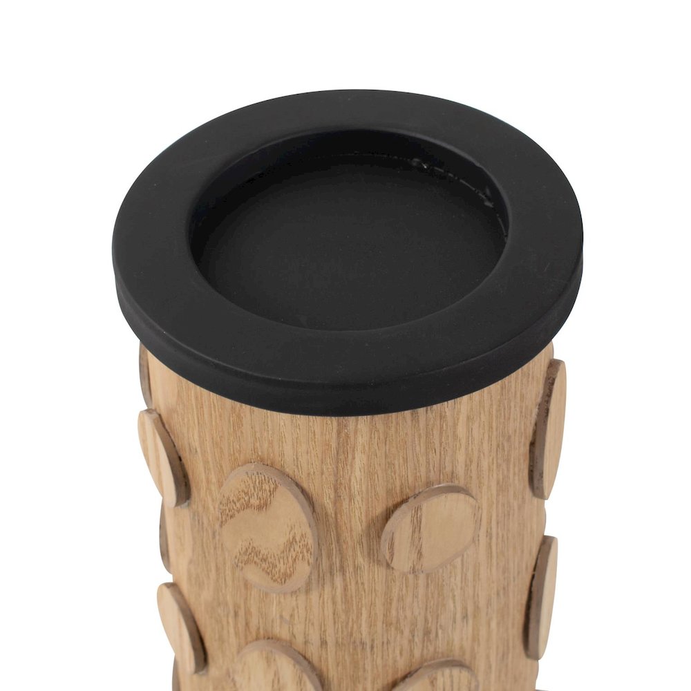 Robin Baron  Winfield Wooden Candle Holder- Large. Picture 5