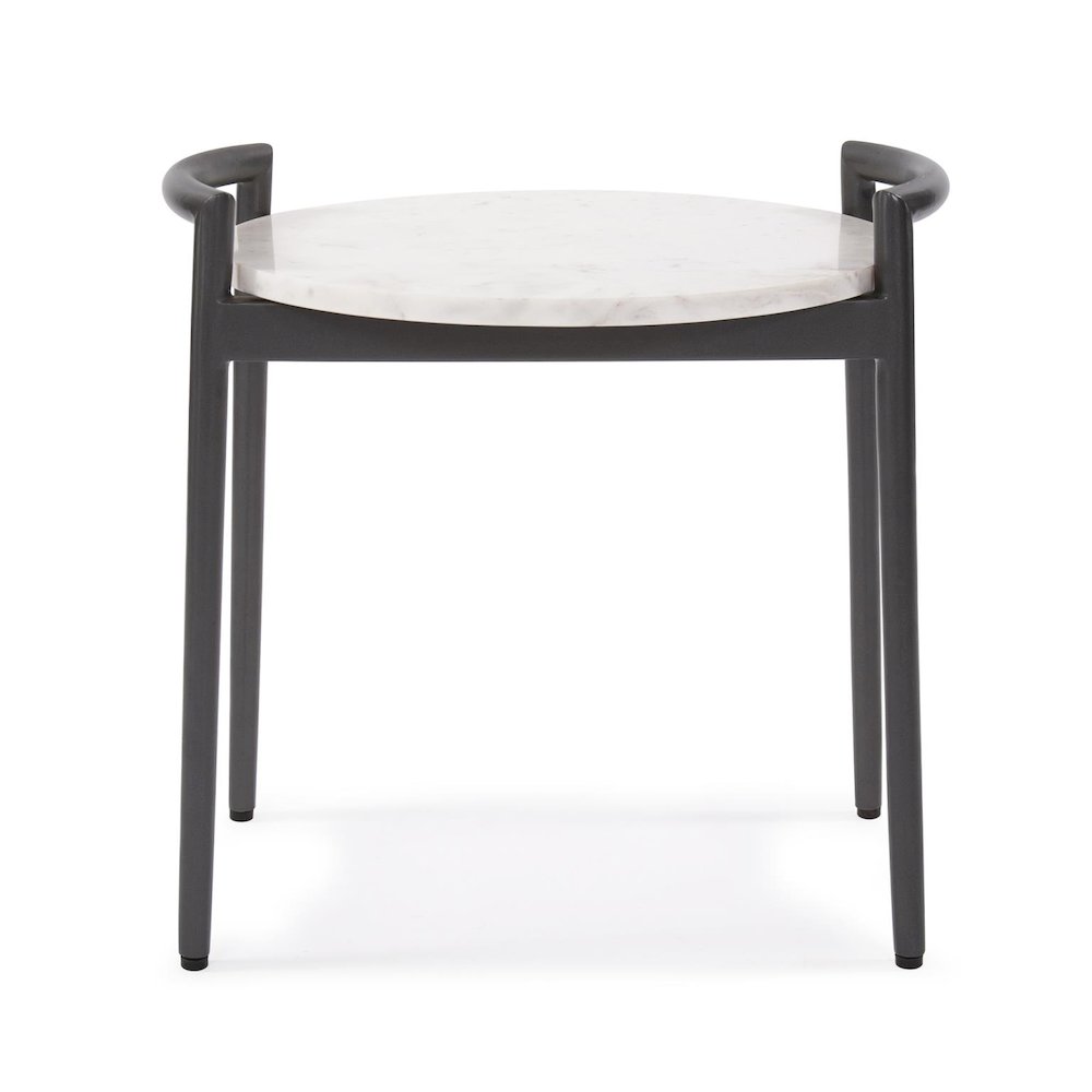 Round Side Table with White Marble Top. Picture 1