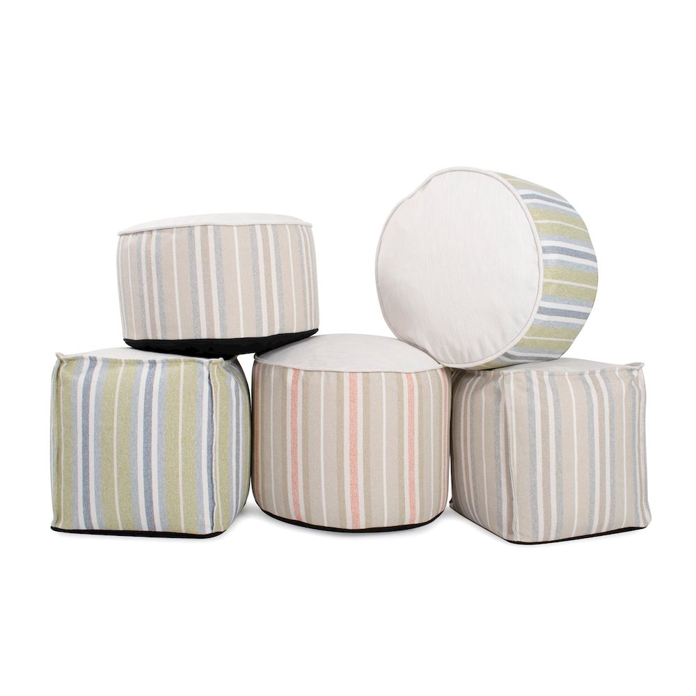 Short Indoor/Outdoor Pouf Dune Moss. Picture 6