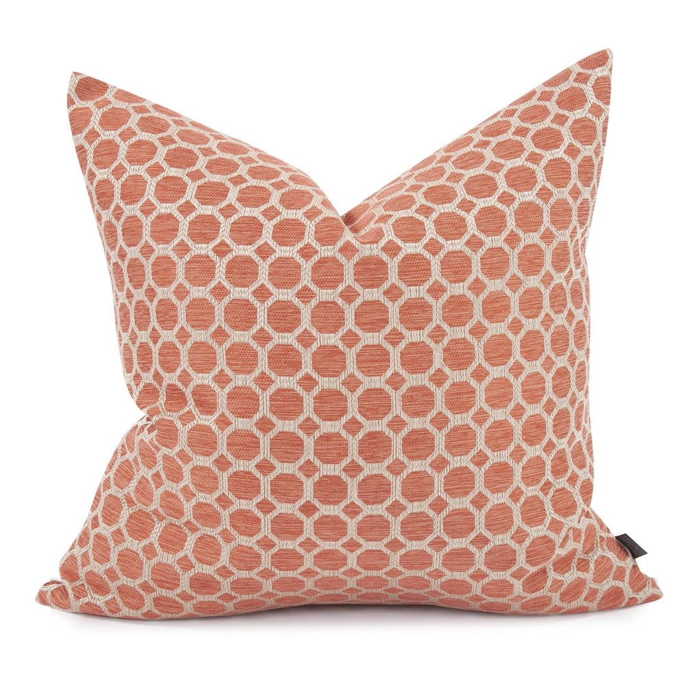 24 x 24 Pyth Coral Pillow  - Poly Insert. Picture 1