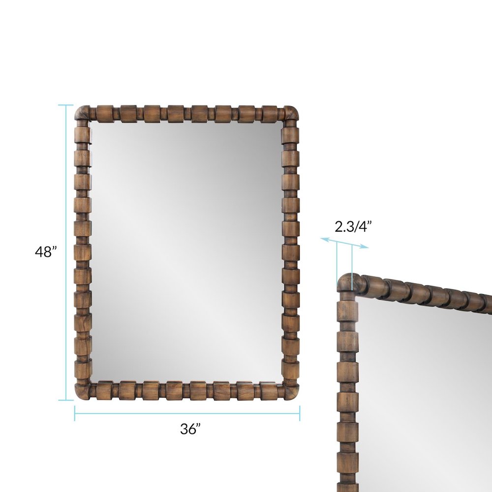 Wooden Bobbin Vanity Mirror. Picture 9