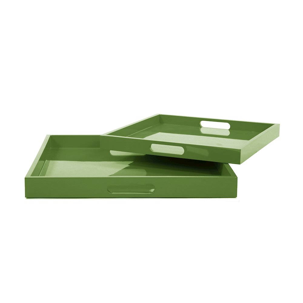 Saint Tropez Square Tray Set of 2 - Wild Green. Picture 6