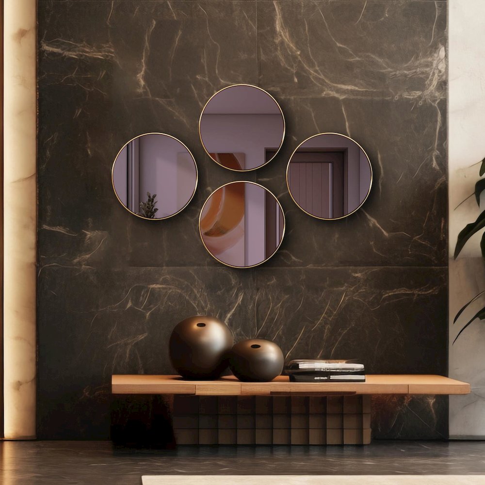 Broidy Round Mirror- Aubergine Purple. Picture 7