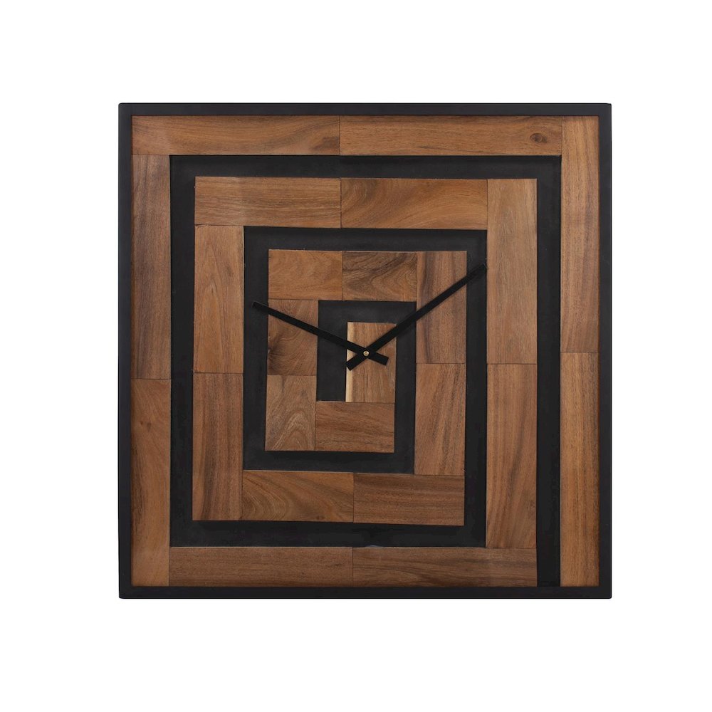 Helix Wooden Square Clock. Picture 1