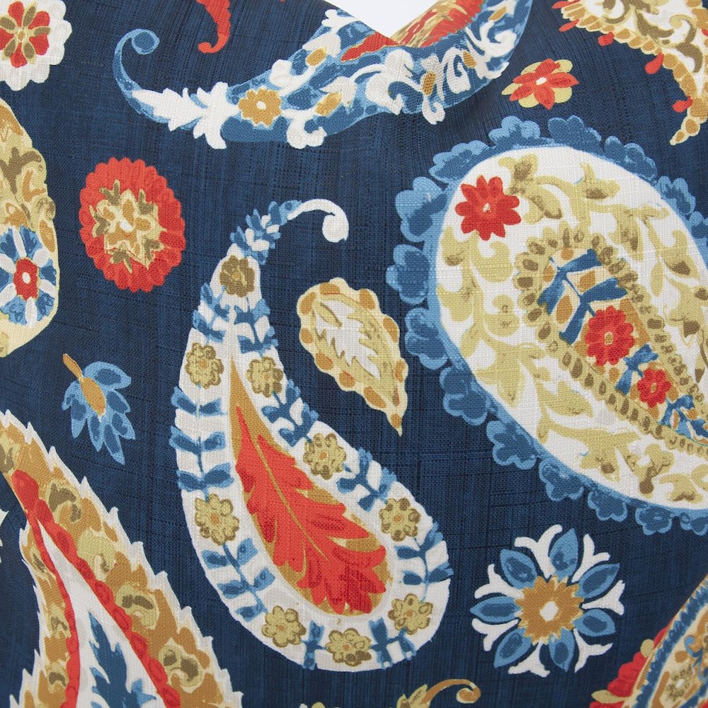 24 x 24 Pillow  Boteh Indigo - Down Insert. Picture 6