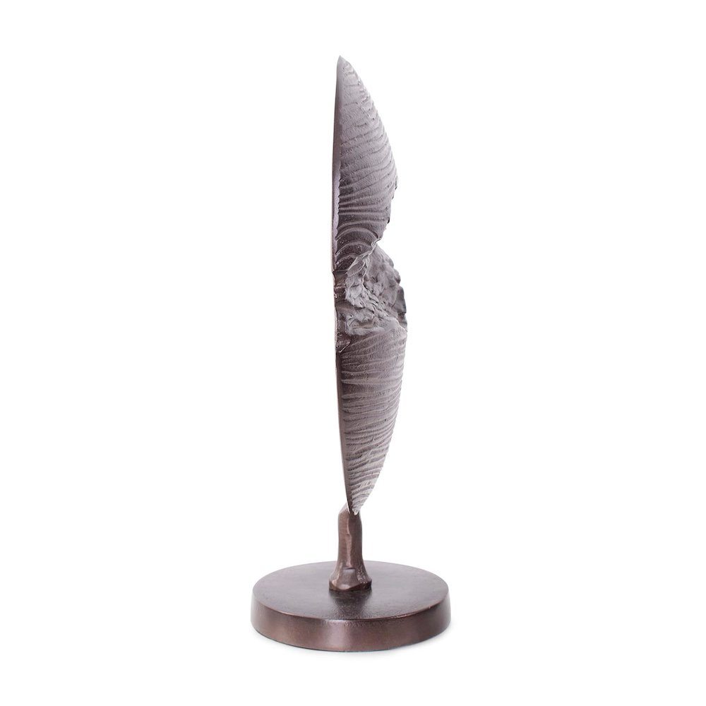 Berken Round Sculpture in a Bronze Finished Cast Aluminum. Picture 4