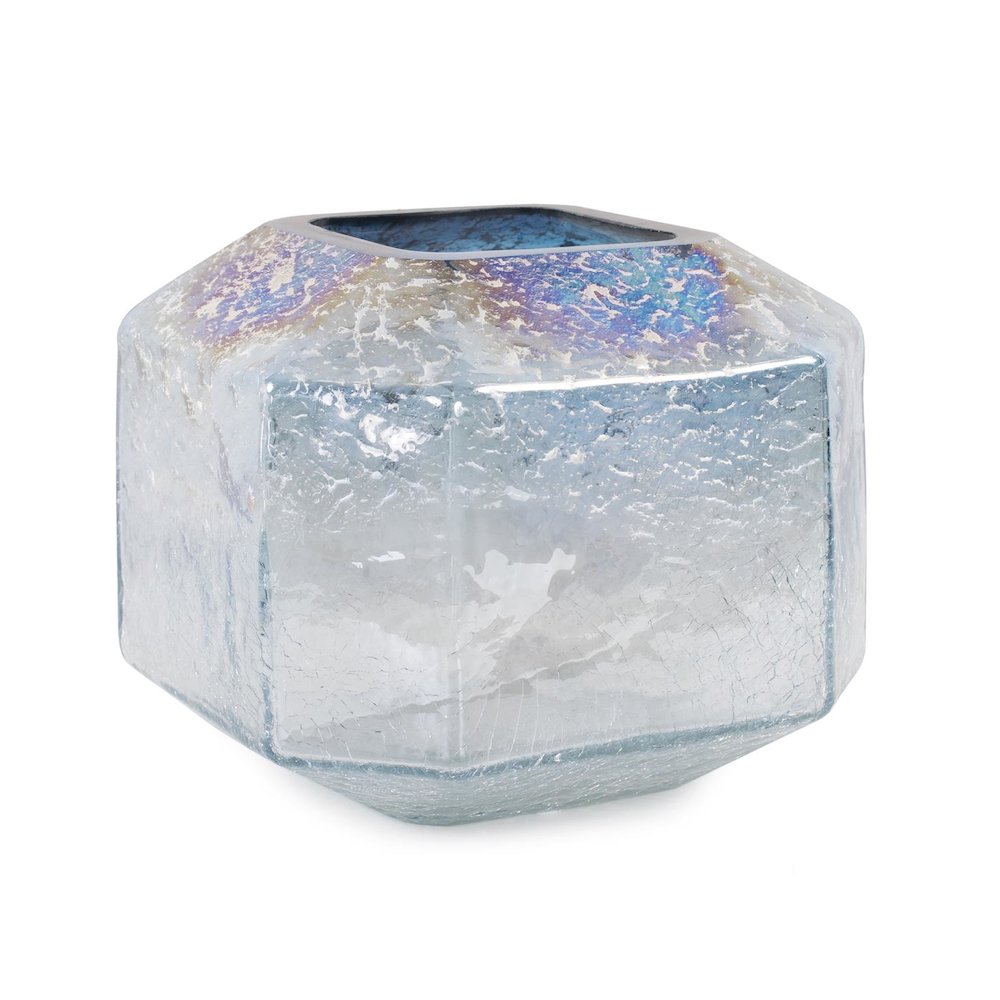 Lonsdale Iridescent Low Glass Vase. Picture 3