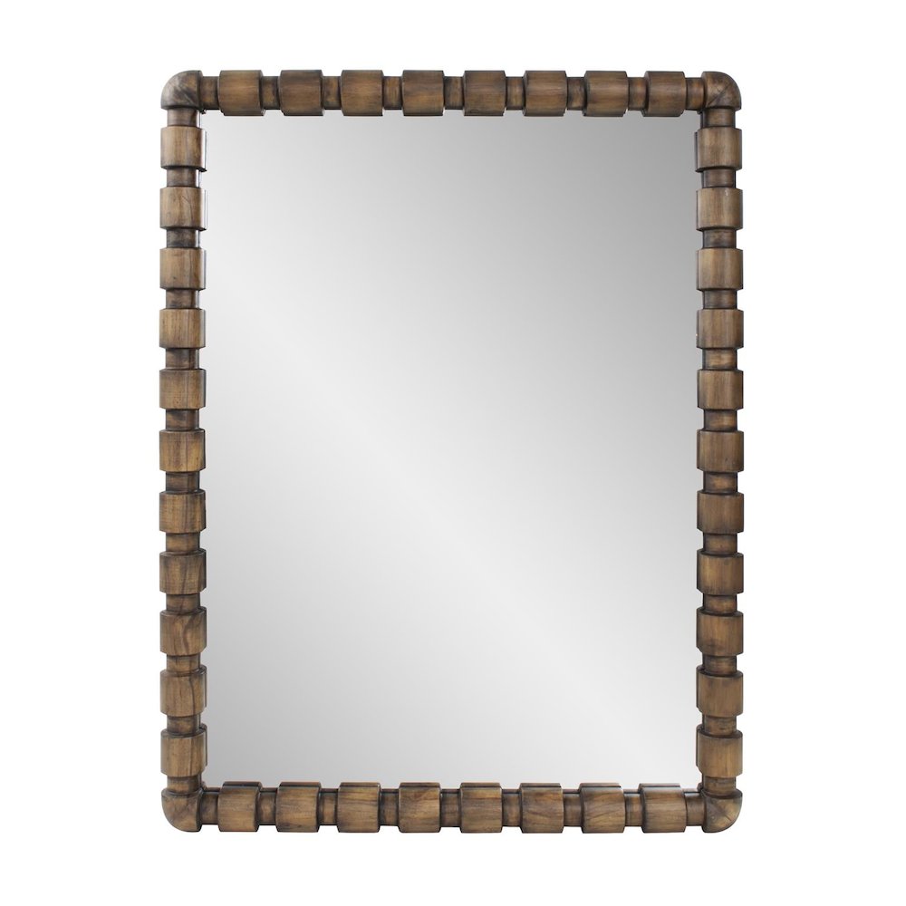 Wooden Bobbin Vanity Mirror. Picture 1