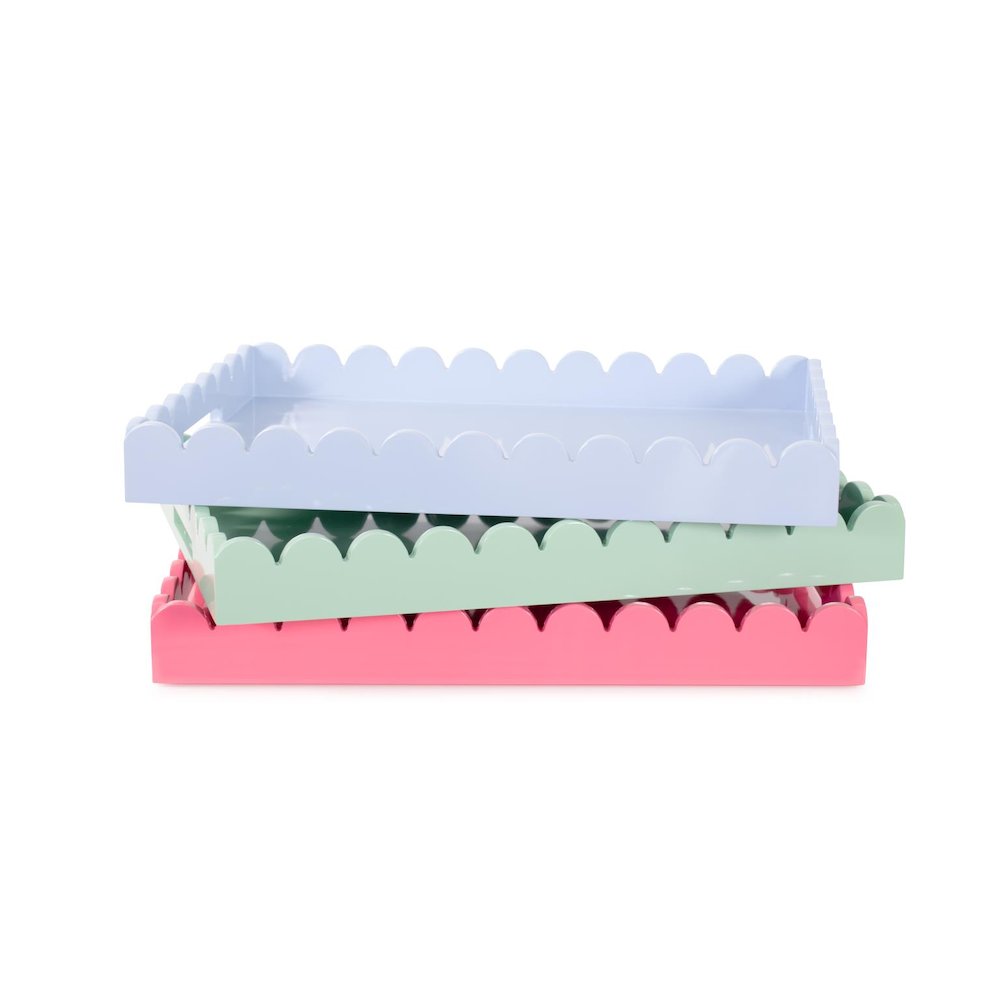 Rectangle Scalloped Riviera Tray - Sage Green. Picture 7
