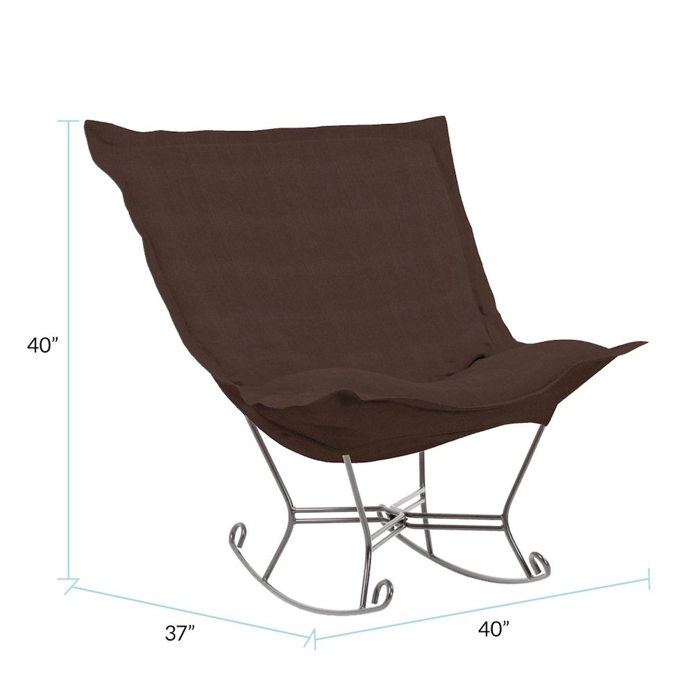 Scroll Puff Rocker Sterling Chocolate Titanium Frame. Picture 2
