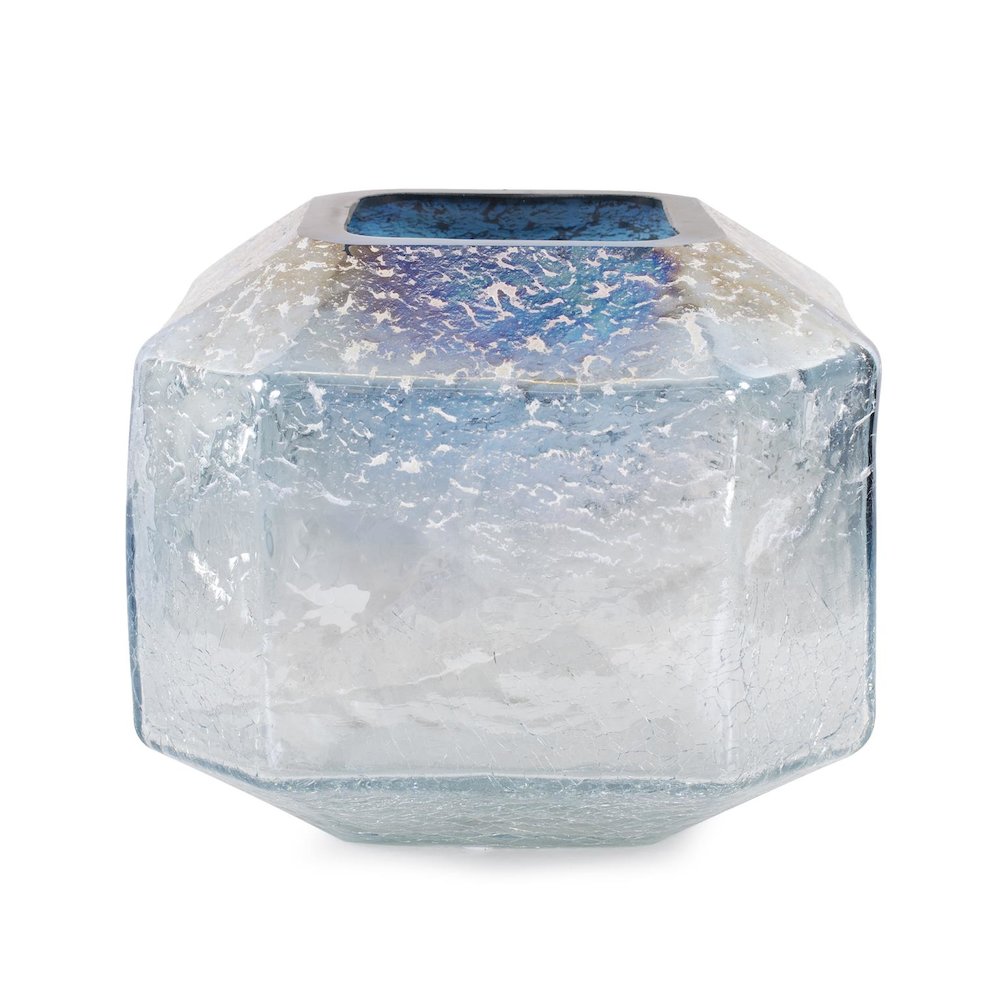 Lonsdale Iridescent Low Glass Vase. Picture 1