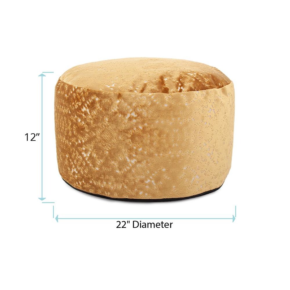 Round Foot Pouf Pisani Gold. Picture 5
