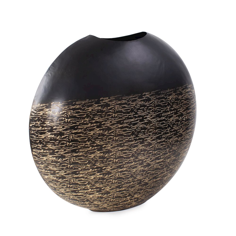 Golden Thread Medium Disc Vase. Picture 5