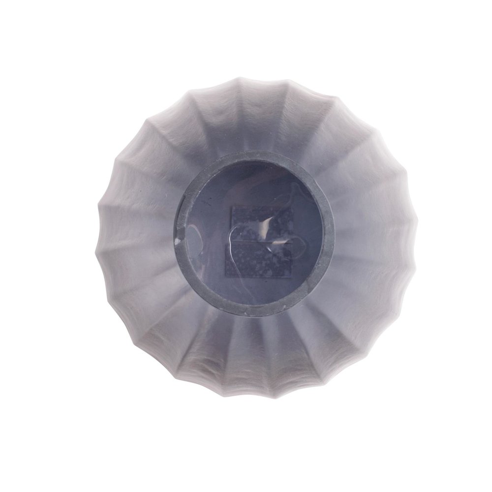 Cool Ice Blue Ribbed Vessel- Short. Picture 3