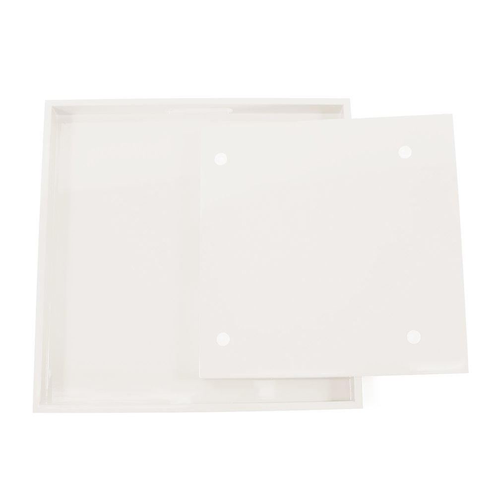 Saint Tropez Square Tray Set of 2 - Chalk. Picture 5