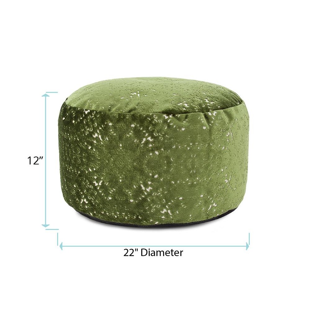 Round Foot Pouf Pisani Emerald. Picture 5