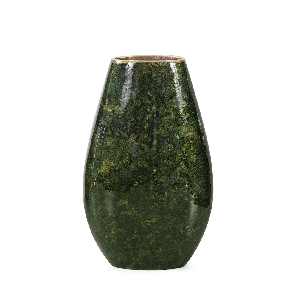 Renaldi Emerald Gold Torpedo Vase- Medium. Picture 1