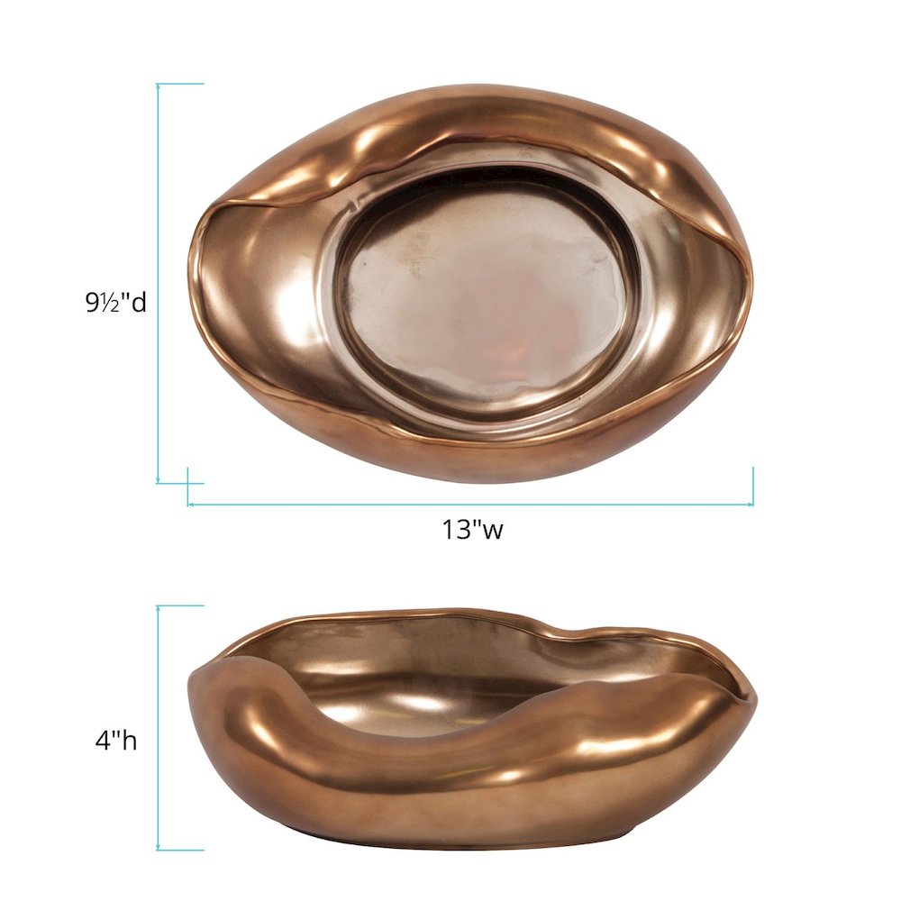 Matte Bronze Abstract Ceramic Bowl. Picture 8