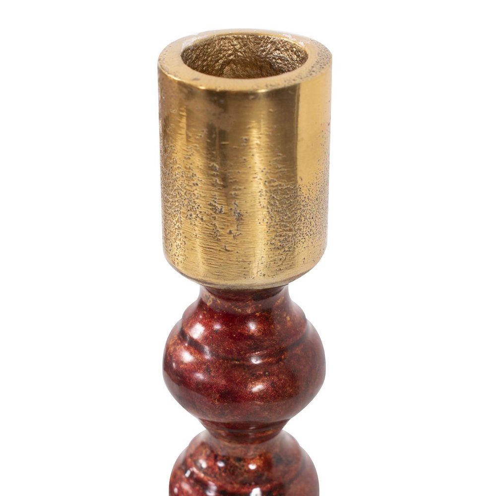 Sharma Crimson Gold Rounded Candlestick- Tall. Picture 3