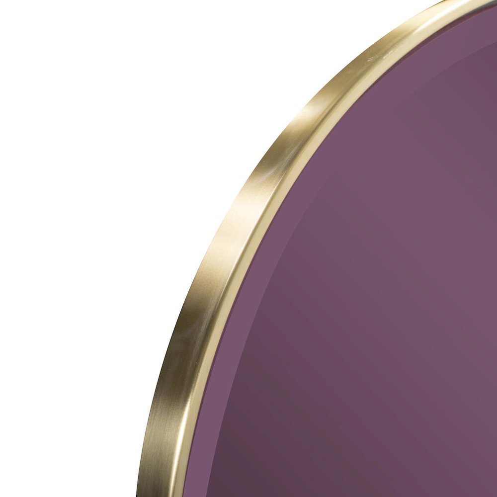 Broidy Round Mirror- Aubergine Purple. Picture 4