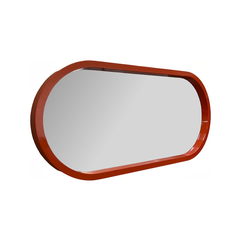 Osman Glossy Intense Rust Wall Mirror. Picture 4