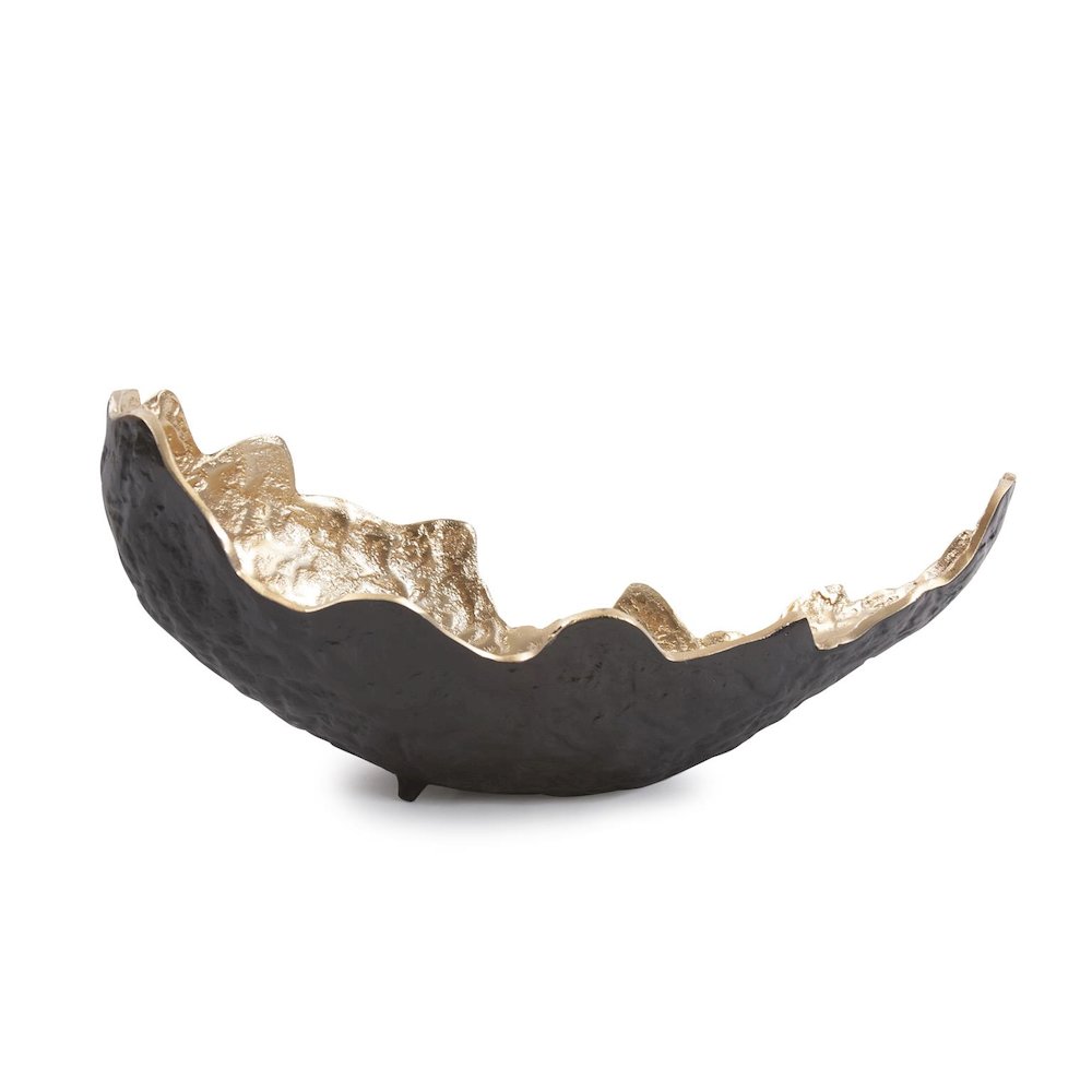 Cracked Edge Ebony Tray with Gold Interior- Large. Picture 6