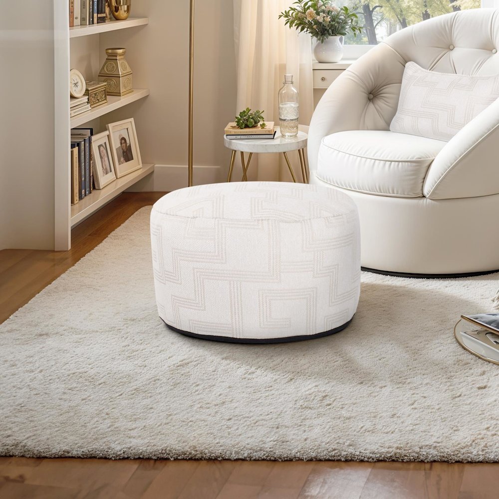 Short Indoor/Outdoor Pouf Syros Natural. Picture 9