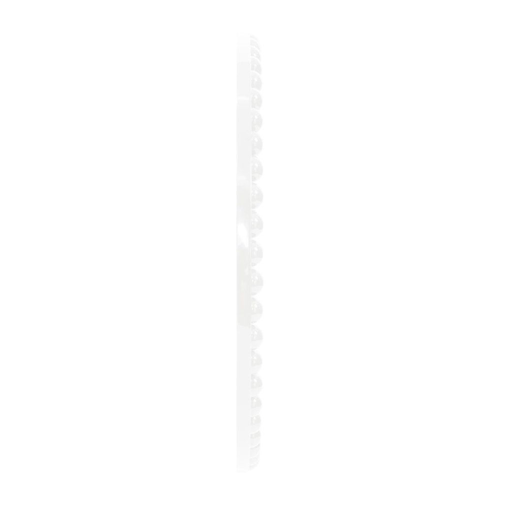 Varsha Round Oversized Beaded Mirror in Glossy White. Picture 4