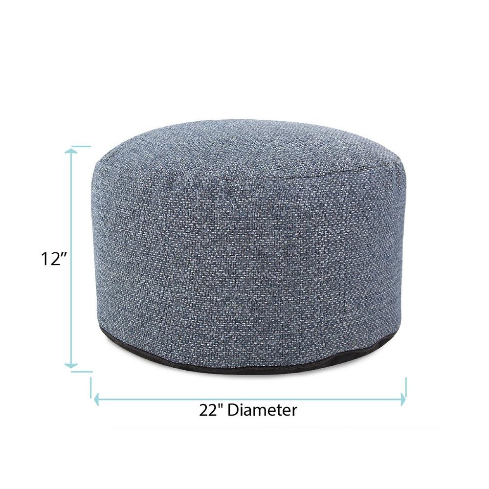 Round Foot Pouf Panama Indigo. Picture 6