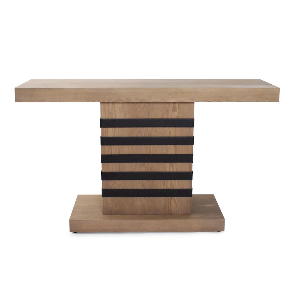 Robin Baron Leather Wrapped Console Table. Picture 3