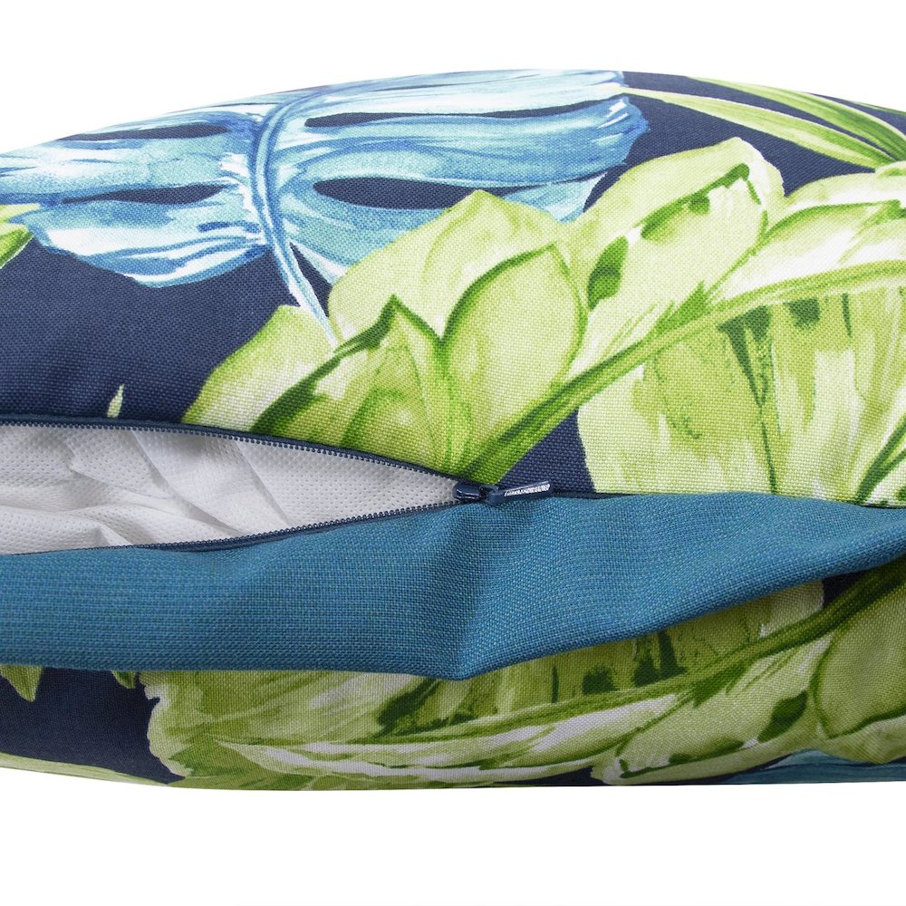 24 x 24 Outdoor Pillow Cardoon Indigo - Poly Insert. Picture 5