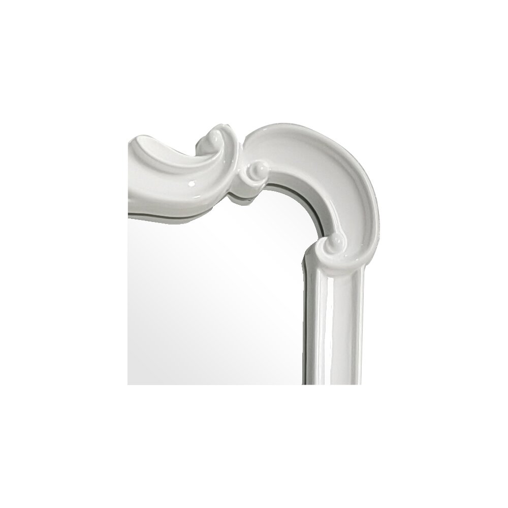 Asbille Glossy White Wall Mirror. Picture 3