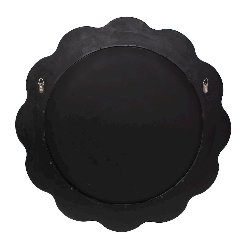 Kushi Round Scalloped Edge Mirror in Glossy Nickle. Picture 5