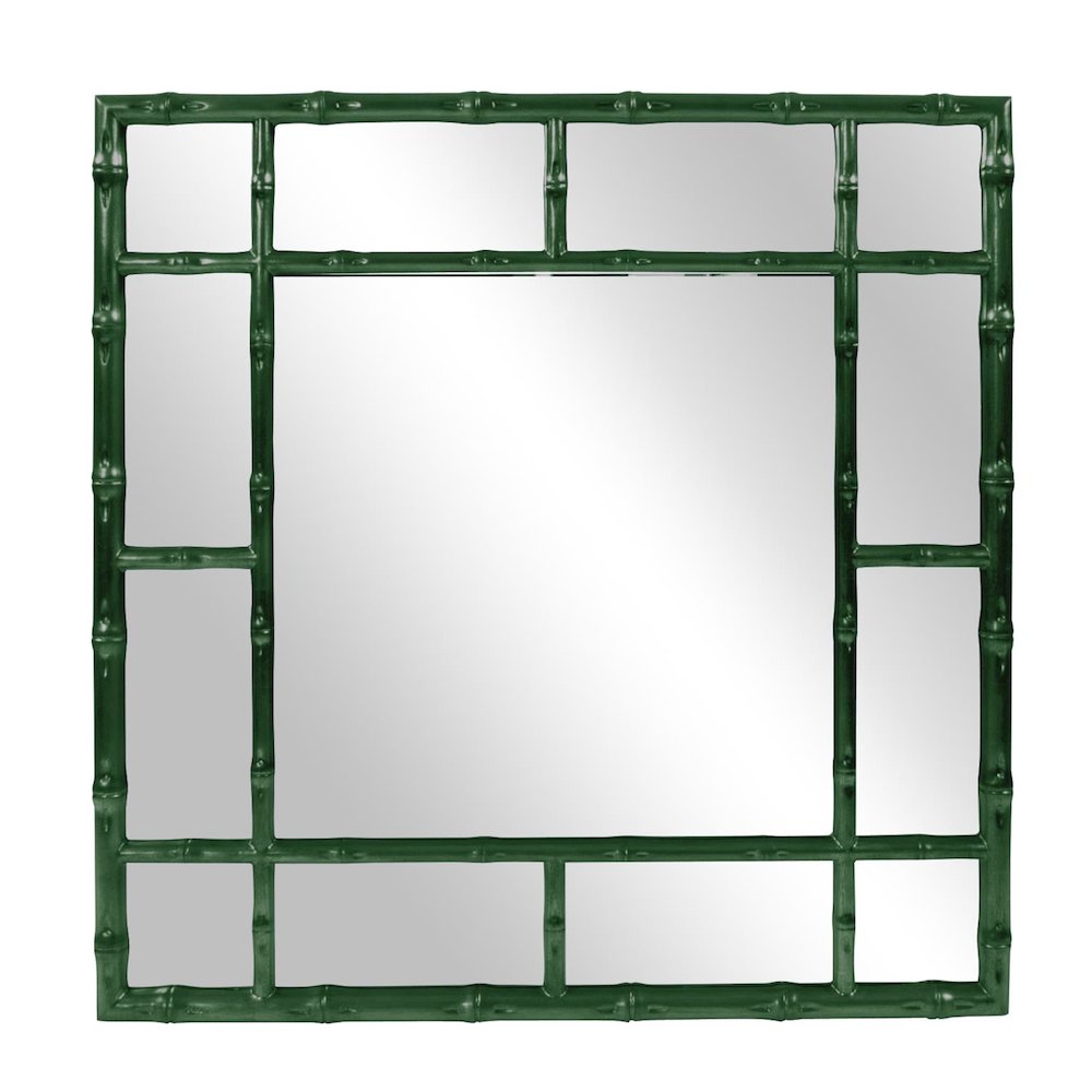 Bamboo Mirror - Glossy Hunter Green. Picture 1