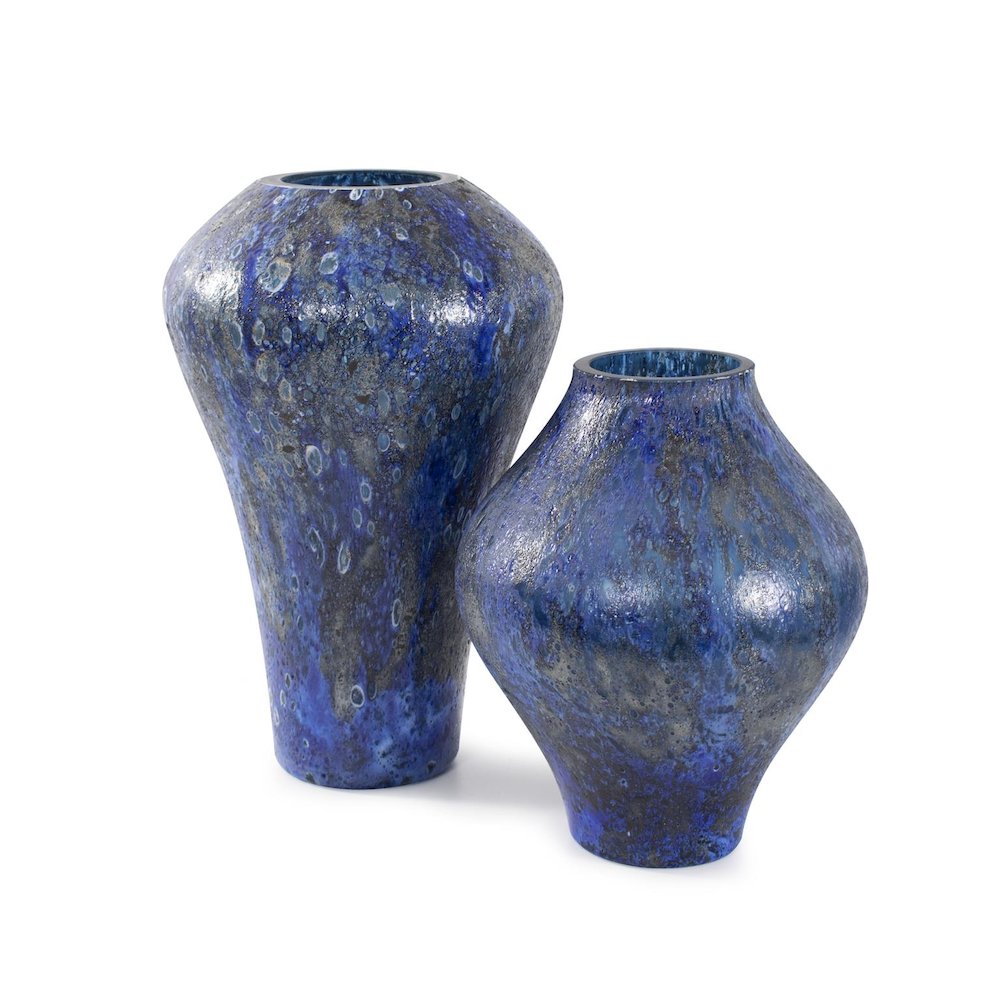 Zynsky Art Glass in Deep Azure Blue- Short. Picture 6