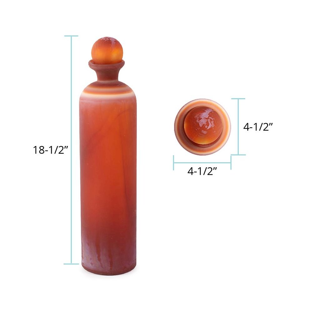 Mercer Glass Capped Bottle in Tangerine- Tall. Picture 9