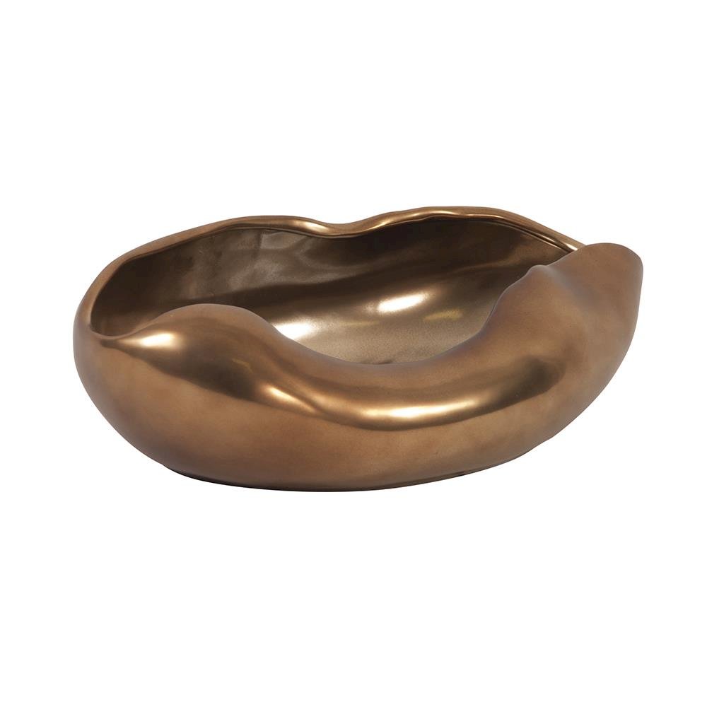 Matte Bronze Abstract Ceramic Bowl. Picture 4