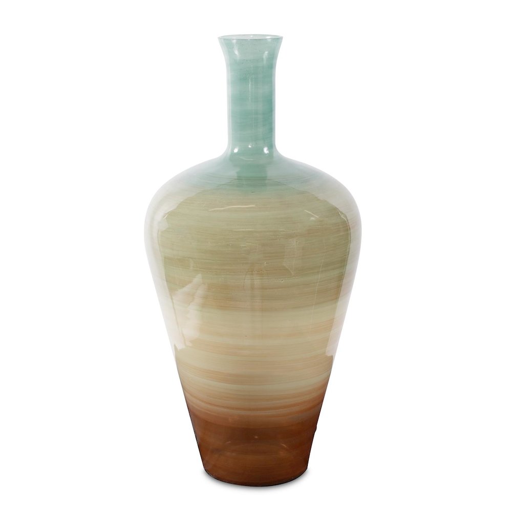 Capri Stripe Glass Bottle Vase- Tall. Picture 1