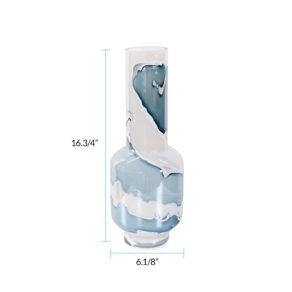 Glacier Bay Layered Cylindrical Glass Vase- Tall. Picture 7