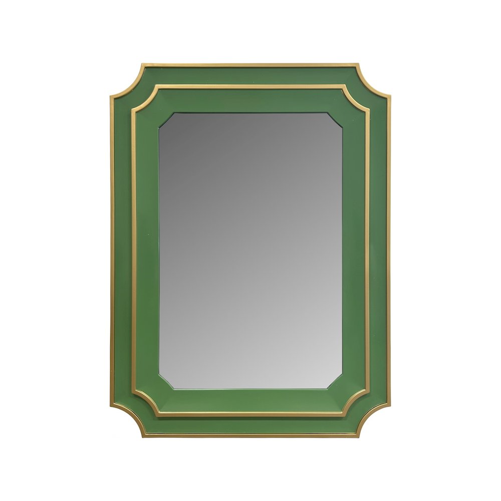 Ethan Scalloped Mirror Green. Picture 1