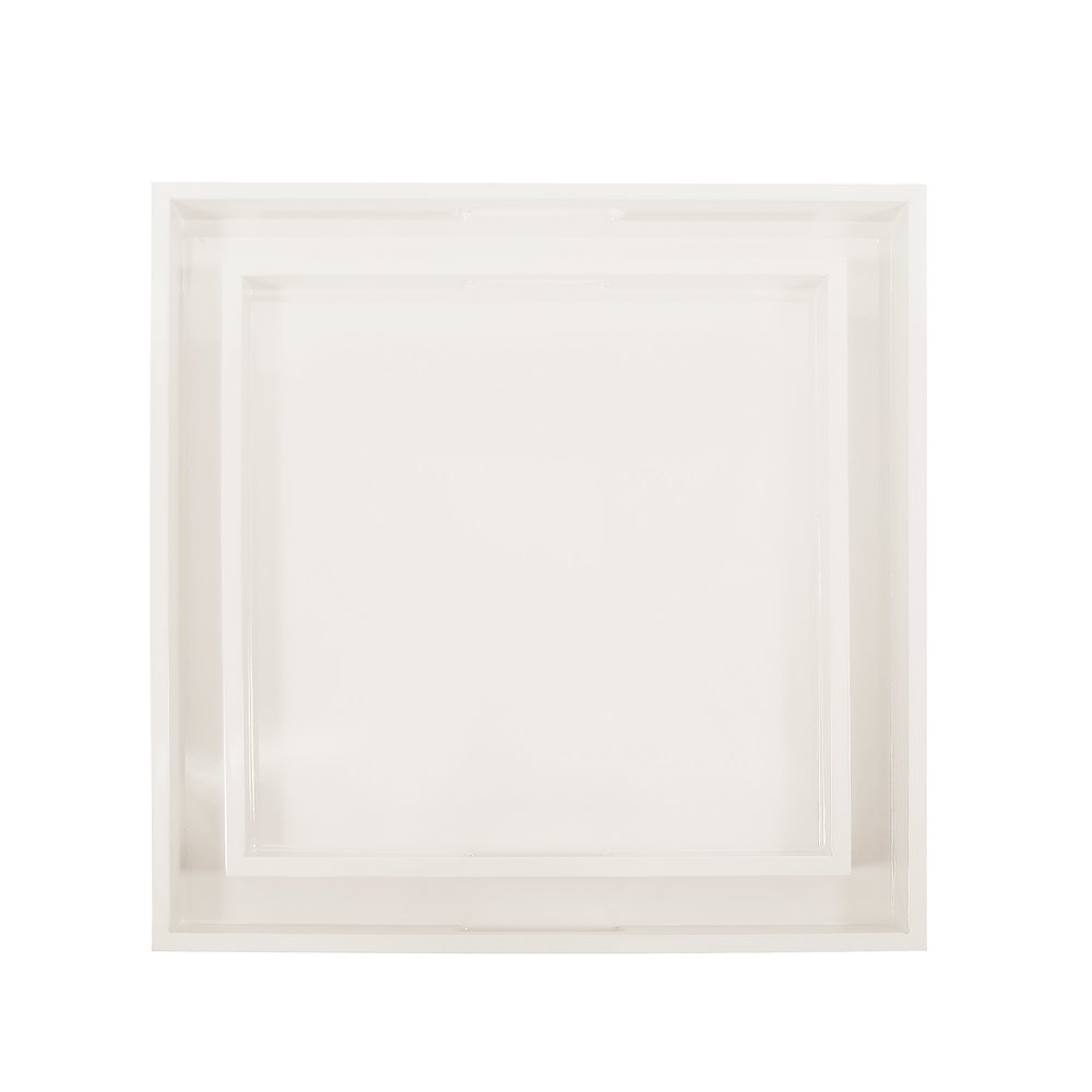 Saint Tropez Square Tray Set of 2 - Chalk. Picture 2