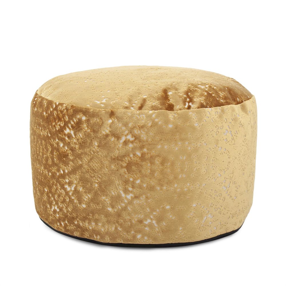 Round Foot Pouf Pisani Gold. Picture 1